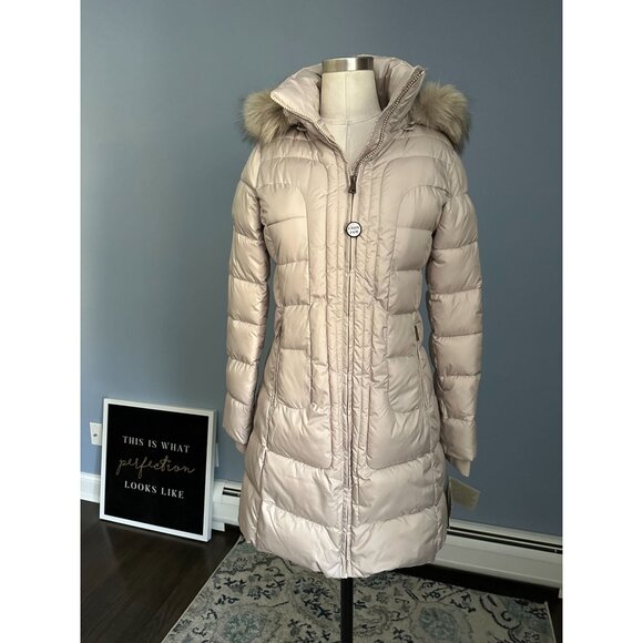 NWT Larry Levine Quilted Puffer Down Coat with Sherpa Lining Sz XS - Picture 5 of 9